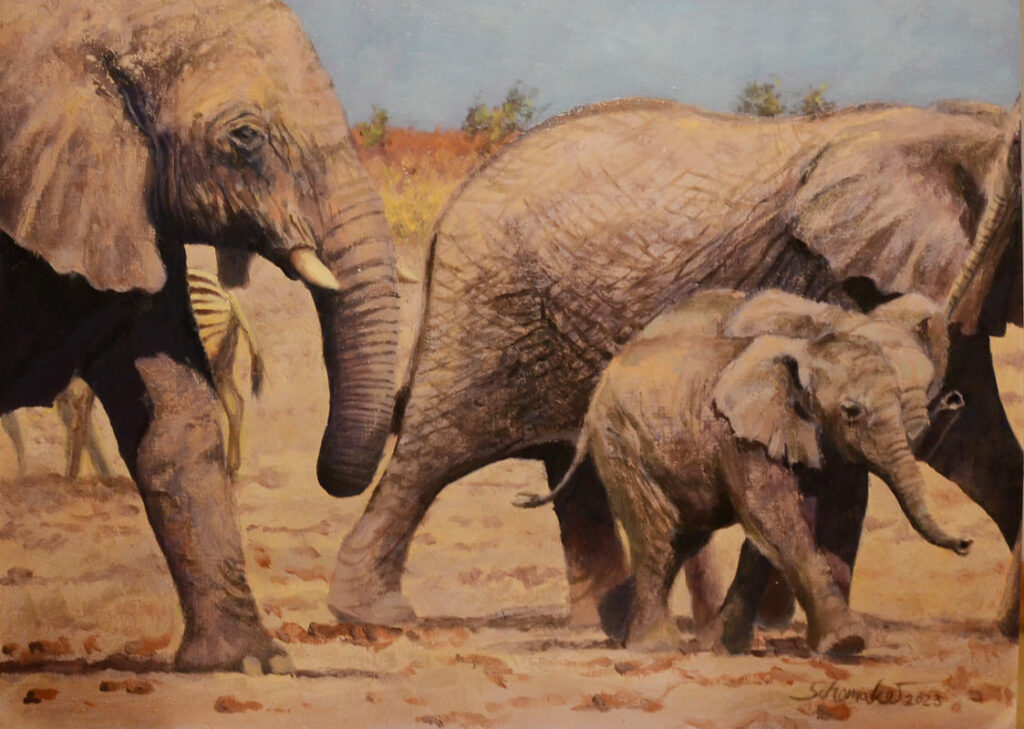Ölgemälde von Elefanten Bild von Philipp Schomaker
