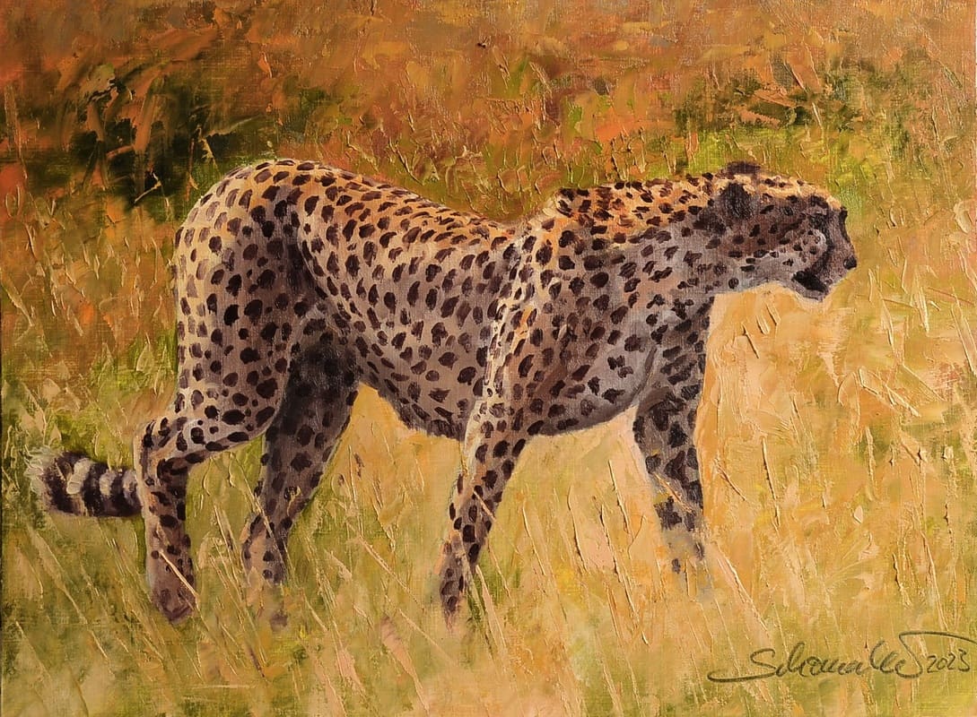 Gepardenbild Ölgemälde Philipp Schomaker